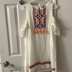 Pink and white dress